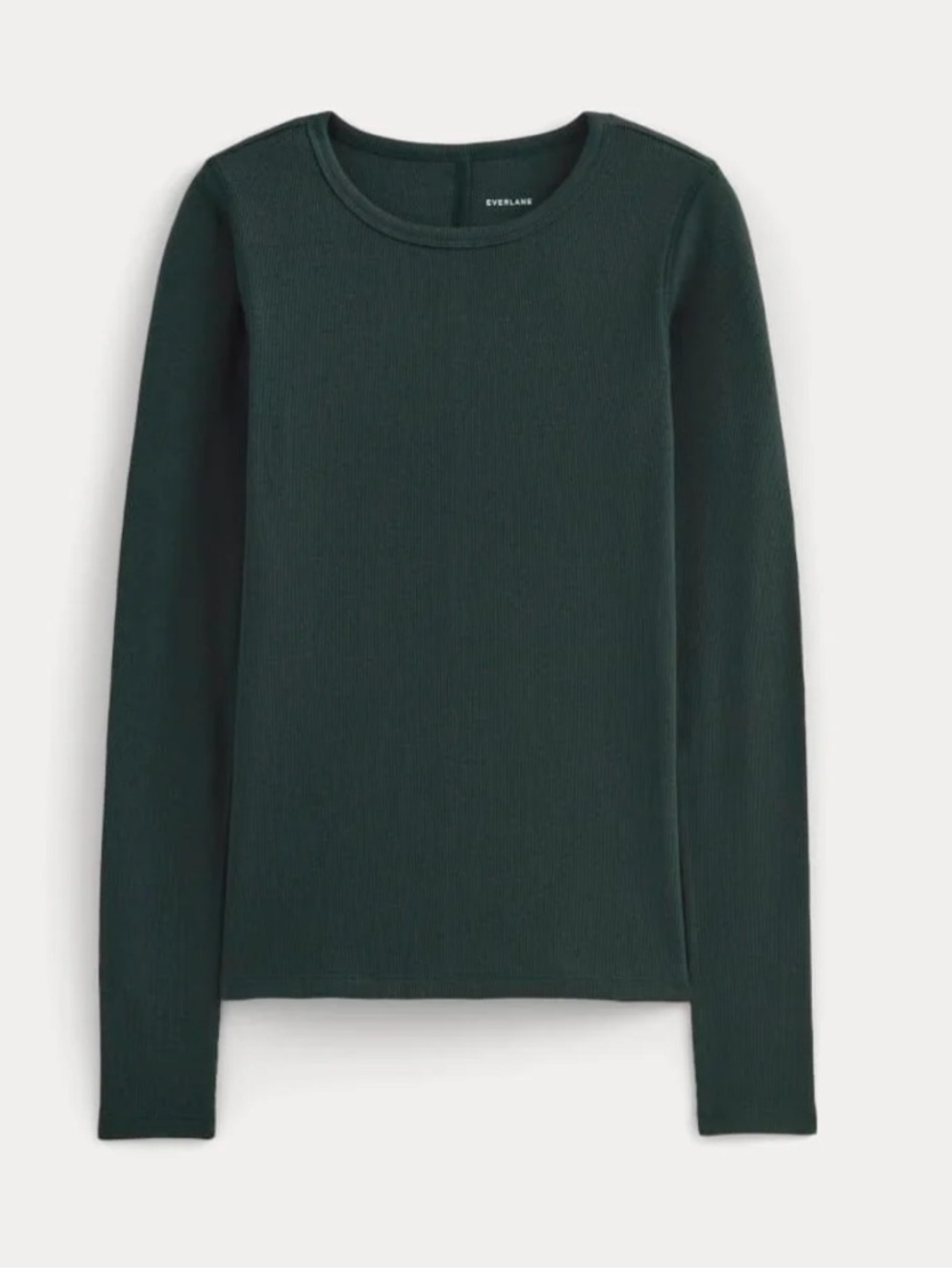 Everlane The Luxe Rib Long-Sleeve Crew - Scarab Small